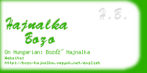 hajnalka bozo business card